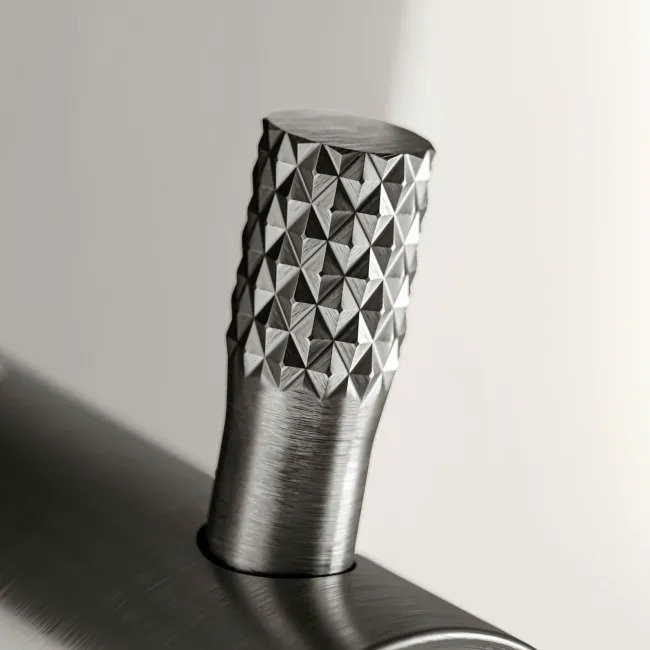 Suir Premium Brushed Gunmetal Round Thermostatic Shower Valve with Knurled Detailing - 3 Outlet