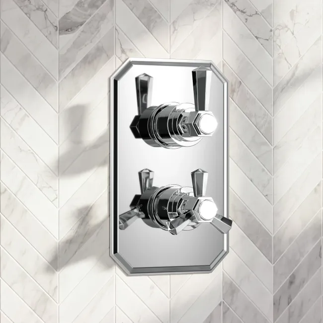 Kenmare Traditional Chrome Thermostatic Shower Valve - 2 Outlets