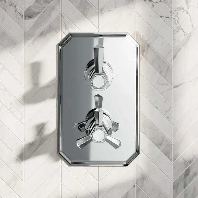 Kenmare Traditional Chrome Thermostatic Shower Valve - 2 Outlets