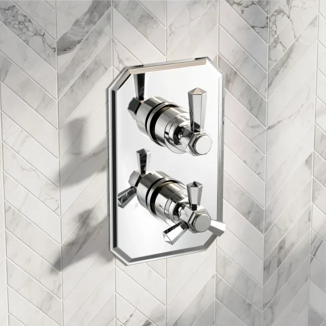 Kenmare Traditional Chrome Thermostatic Shower Valve - 2 Outlets