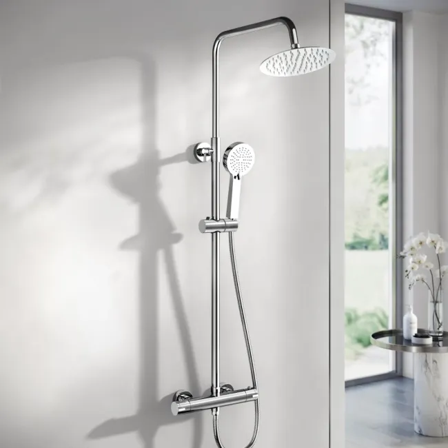 Ennis Chrome Round Thermostatic Shower Set