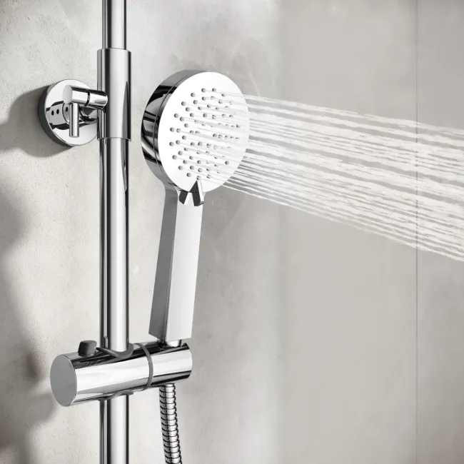 Ennis Chrome Round Thermostatic Shower Set