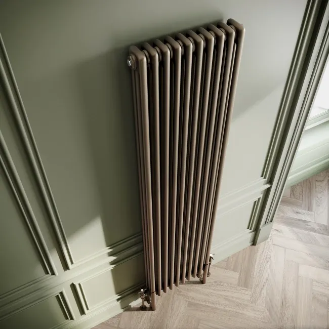 Athens Antique Gold Triple Column Vertical Traditional Radiator 1800x470mm