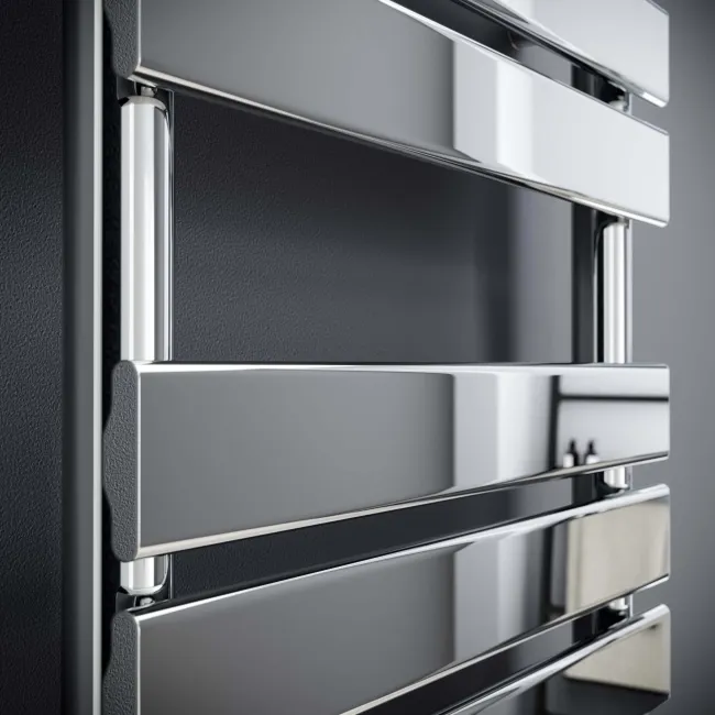 Santorini Chrome Flat Panel Heated Towel Rail 1600x450mm