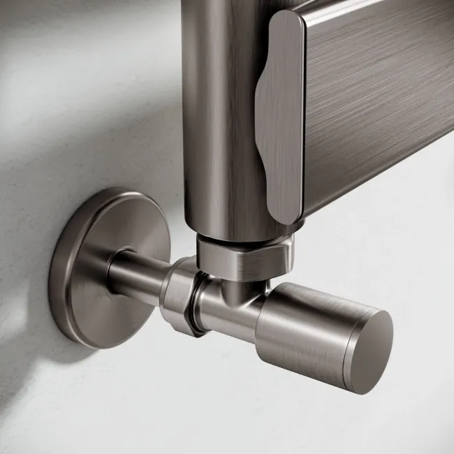 Santorini Brushed Gunmetal Flat Panel Heated Towel Rail 650x400mm