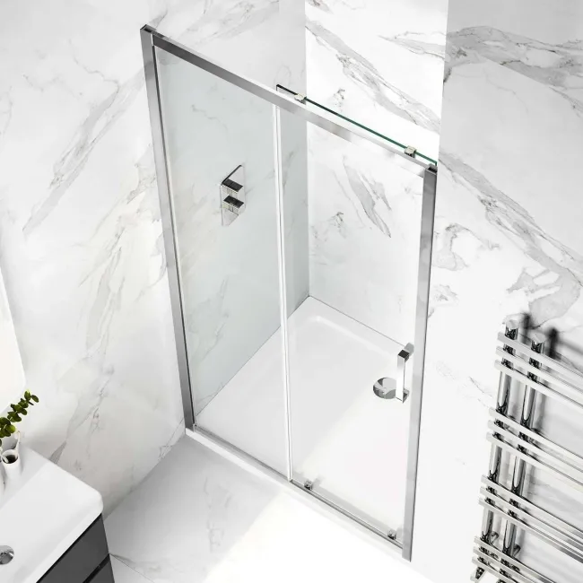 Hamburg Easy Clean 8mm Sliding Shower Door 1100mm - Easy Fix Feature