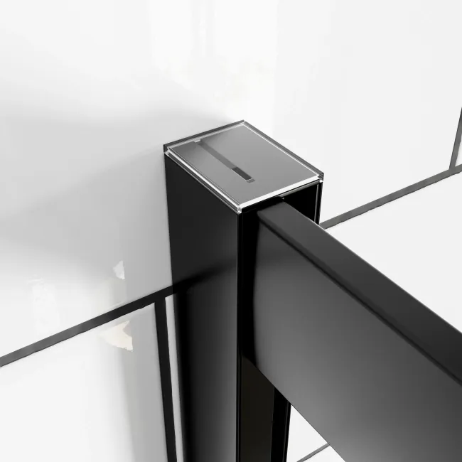 London Matt Black 6mm Offset Quadrant Shower Enclosure 1200x900mm