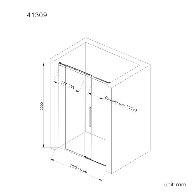 Lisbon 8mm Soft-Closing Sliding Shower Door 1600mm