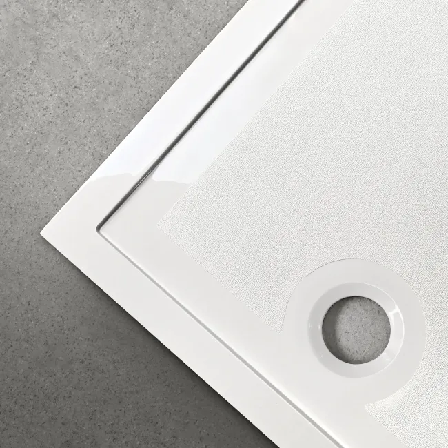 Doha Quadrant Gloss White Anti-slip Stone Shower Tray 800x800mm