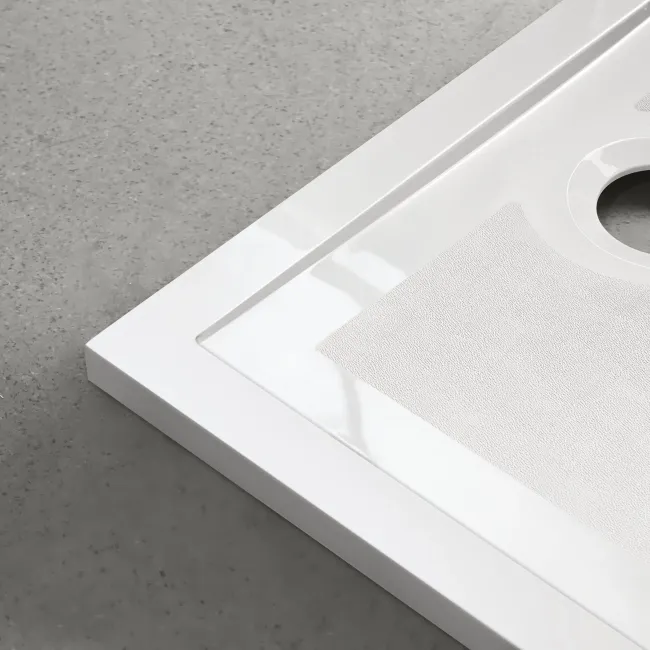 Doha Quadrant Gloss White Anti-slip Stone Shower Tray 800x800mm