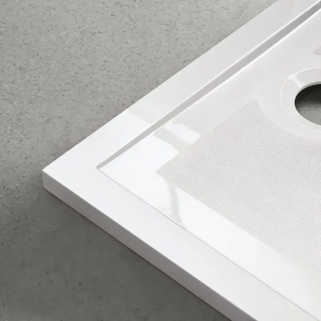 Doha Rectangular Gloss White Anti-slip Stone Shower Tray 1400x900mm