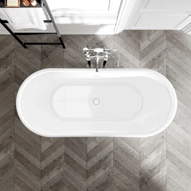 Mayfair 1700mm Inky Blue Freestanding Roll Top Slipper Bath