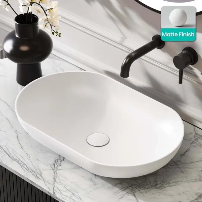 Missouri Matt White Pill Counter Top Stone Basin