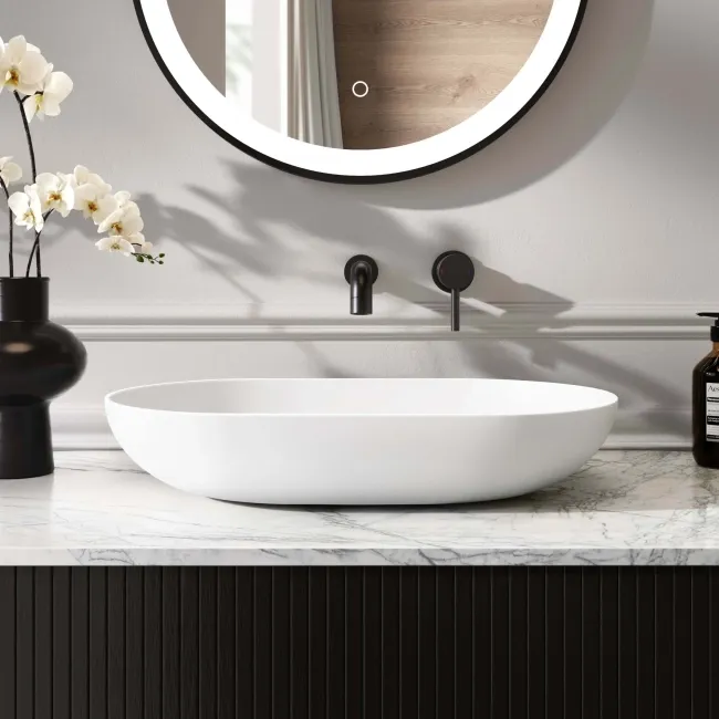 Missouri Matt White Pill Counter Top Stone Basin