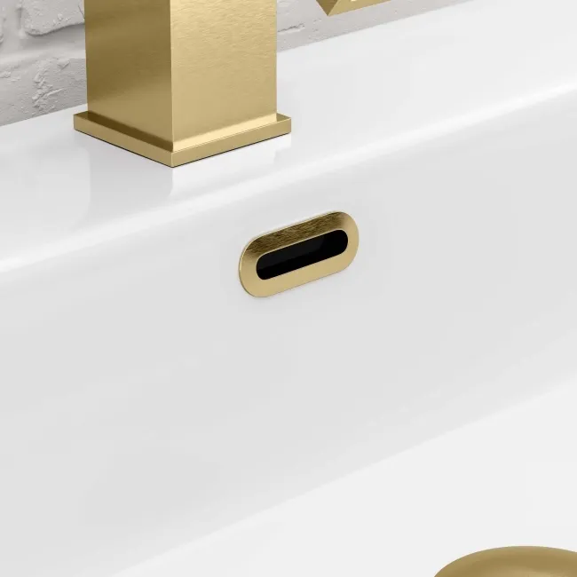 Brushed Brass Pill Basin Overflow Ring
