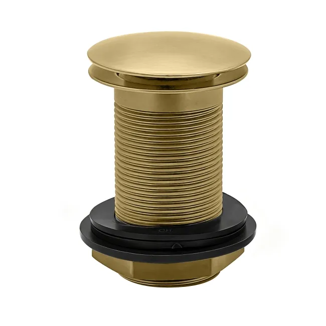 Brushed Brass Click Clack Basin Waste - Unslotted