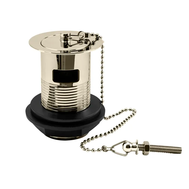 Traditional English Gold Basin Waste with Plug & Ball Chain