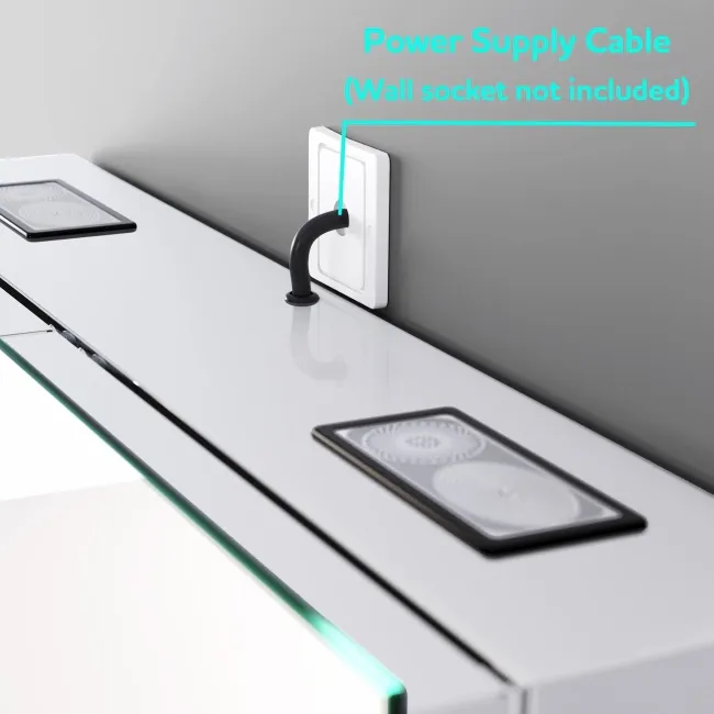 Haisley Illuminated LED Mirror Cabinet With BLUETOOTH Speaker 600x450mm