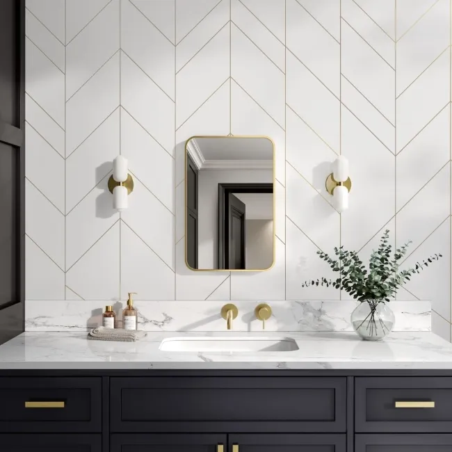 Essence Brushed Brass Rectangular Bathroom Mirror 600x400mm
