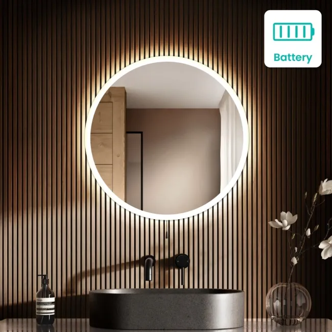 Grace Battery Powered Illuminated LED Mirror 600mm