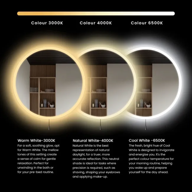 Grace Battery Powered Illuminated LED Mirror 600mm