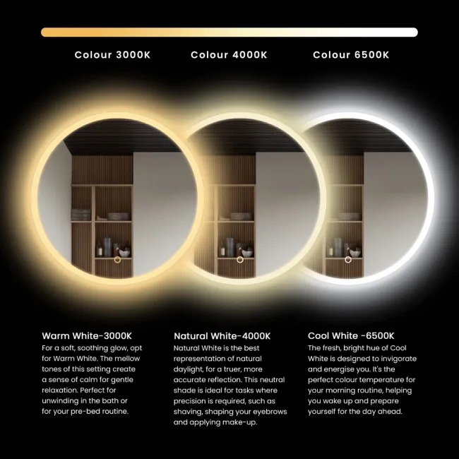 Grace Round Illuminated LED Mirror With BLUETOOTH Speaker 500mm