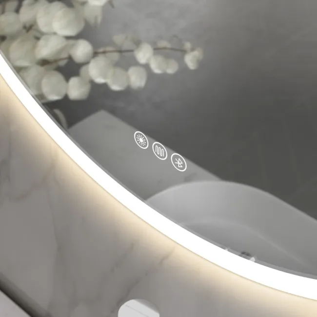 Grace Round Illuminated LED Mirror With BLUETOOTH Speaker 600mm