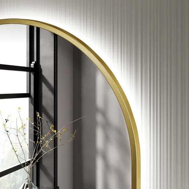 Ada Pill Brushed Brass Backlit Illuminated LED Mirror 900x500mm