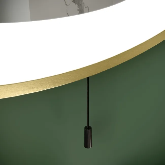 Delilah Battery Powered Brushed Brass Round Illuminated LED Mirror 600mm