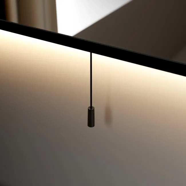 Maya Battery Powered Black Framed Arched Backlit Illuminated LED Mirror 750x500mm