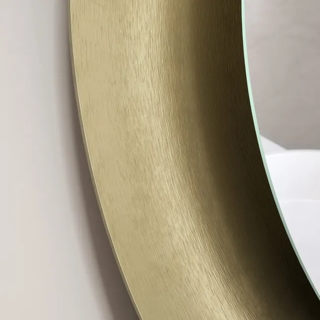 Georgia Pale Brushed Brass Round Illuminated LED Mirror 650mm