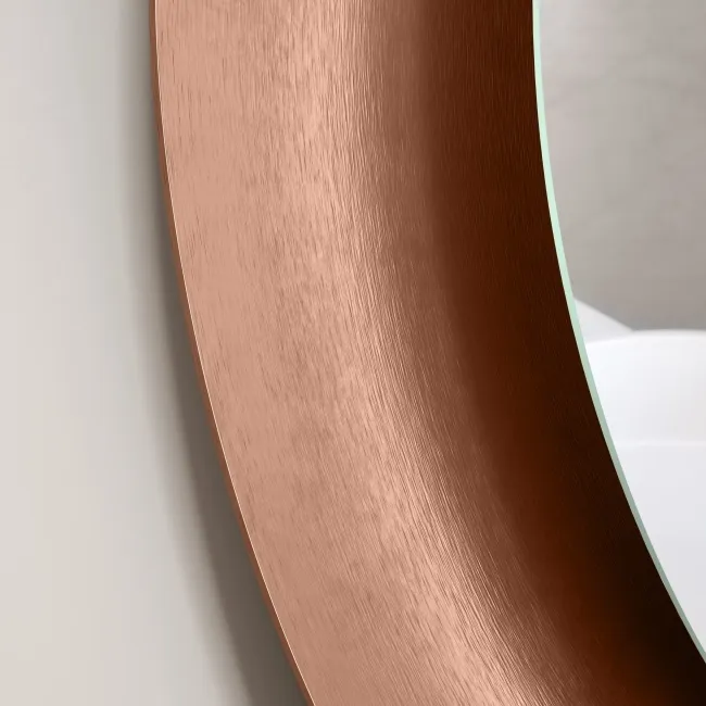 Georgia Pale Brushed Bronze Round Illuminated LED Mirror 850mm
