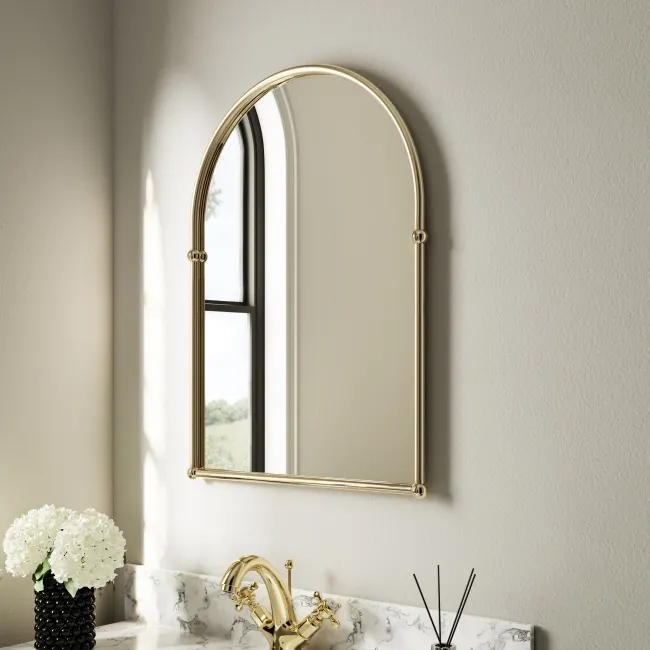Avoca Traditional English Gold Arched Mirror 673X490mm