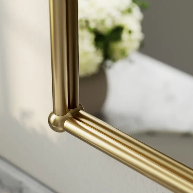Avoca Traditional Brushed Brass Arched Mirror 673X490mm