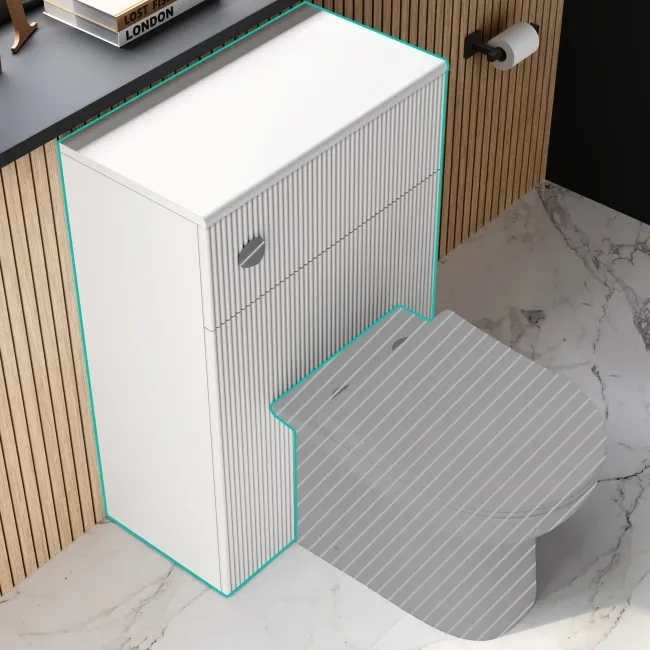 Sicily Fluted Coastal White 600 Toilet Unit