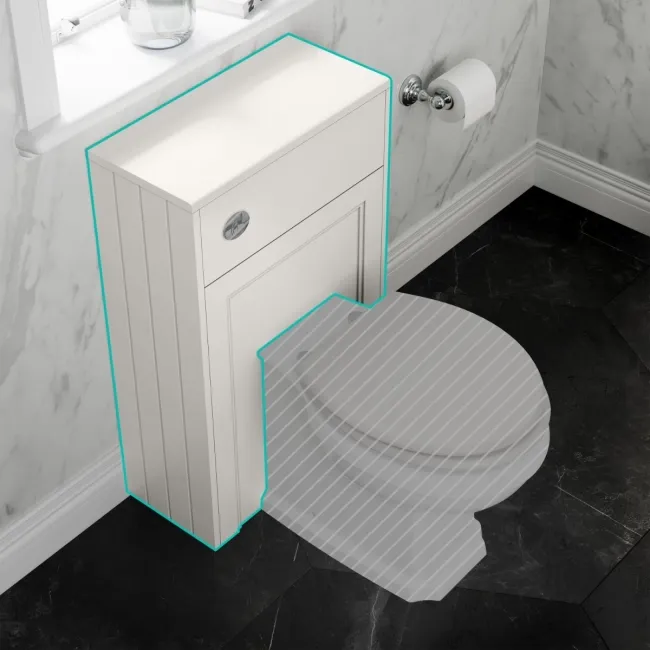 Monaco Cotton White Slimline Back To Wall Toilet Unit 500mm