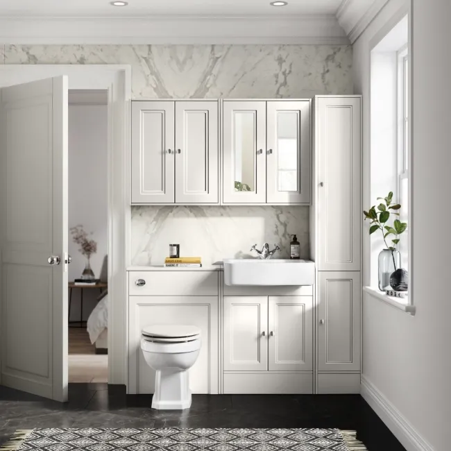 Monaco Cotton White Back To Wall Toilet Unit 600mm