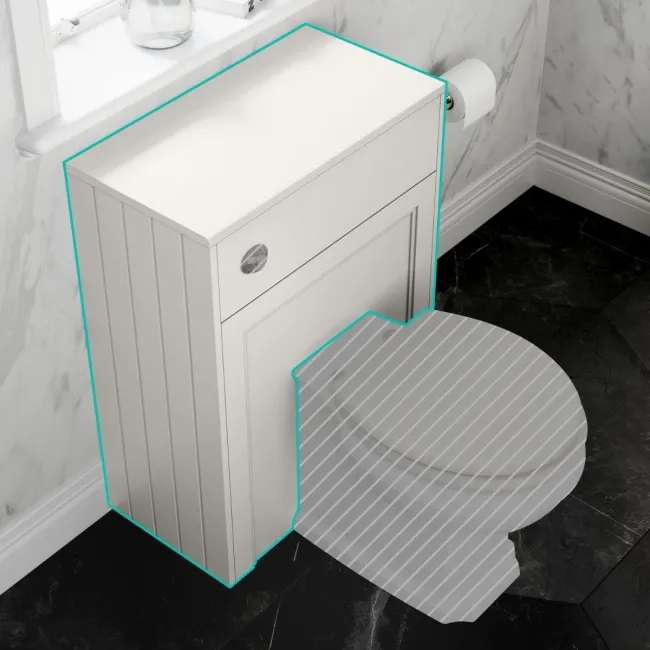 Monaco Cotton White Back To Wall Toilet Unit 600mm