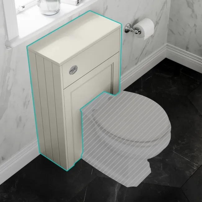 Monaco Linen White Slimline Back To Wall Toilet Unit 500mm
