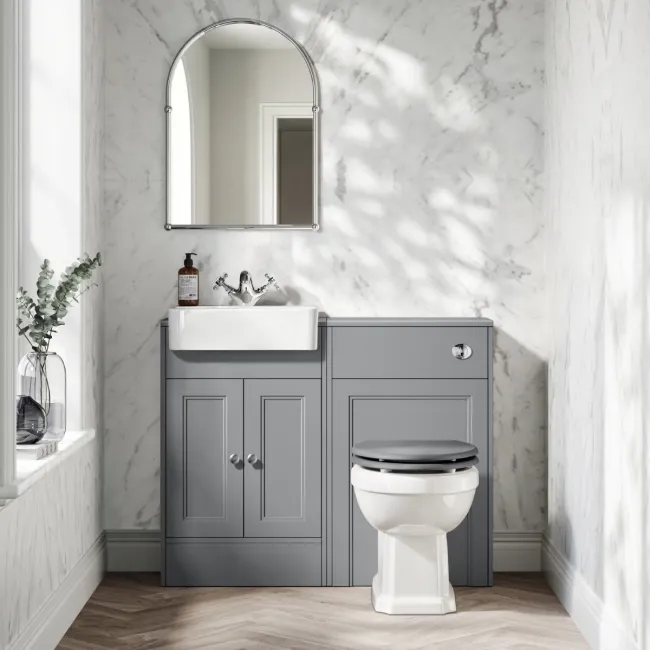 Monaco Fog Grey Slimline Back To Wall Toilet Unit 500mm