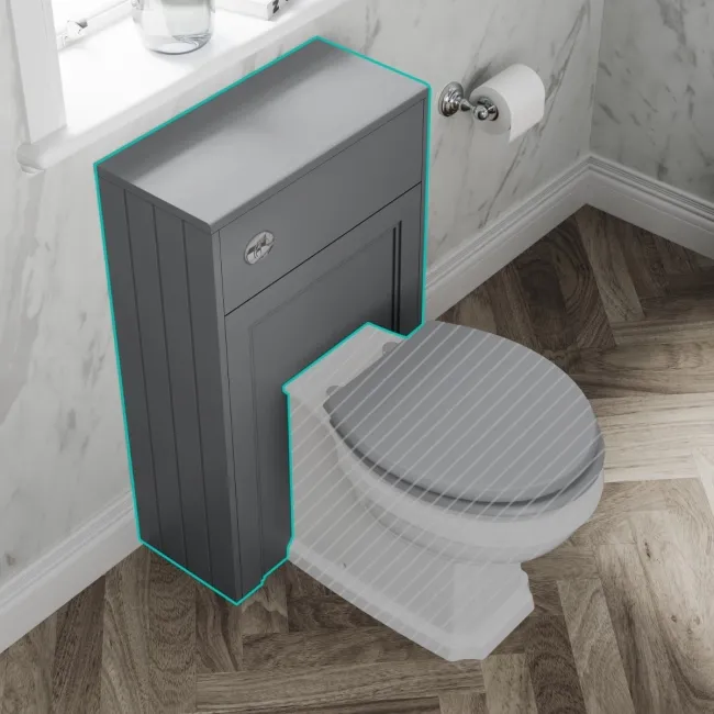 Monaco Fog Grey Slimline Back To Wall Toilet Unit 500mm