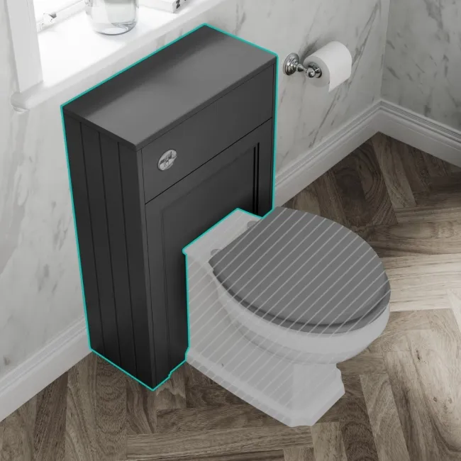 Monaco Slate Grey Slimline Back To Wall Toilet Unit 500mm