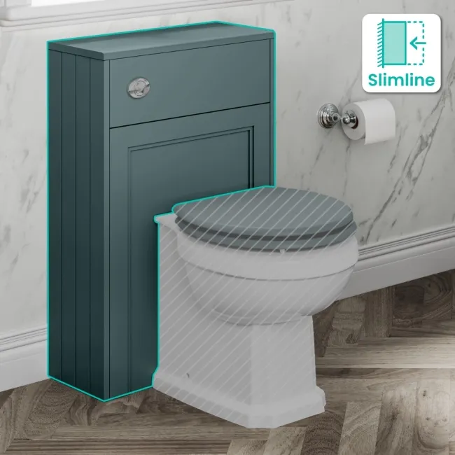 Monaco Mystic Green Slimline Back To Wall Toilet Unit 500mm