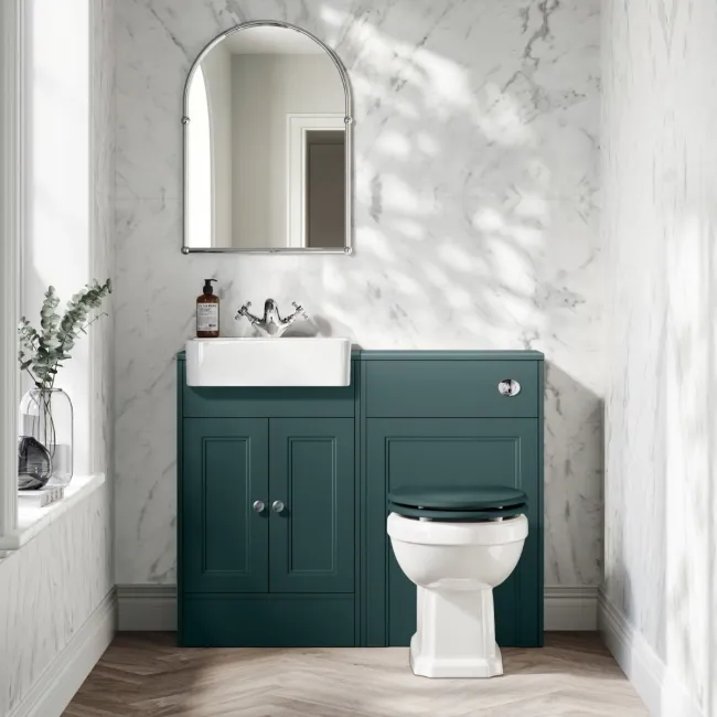 Monaco Mystic Green Slimline Back To Wall Toilet Unit 500mm