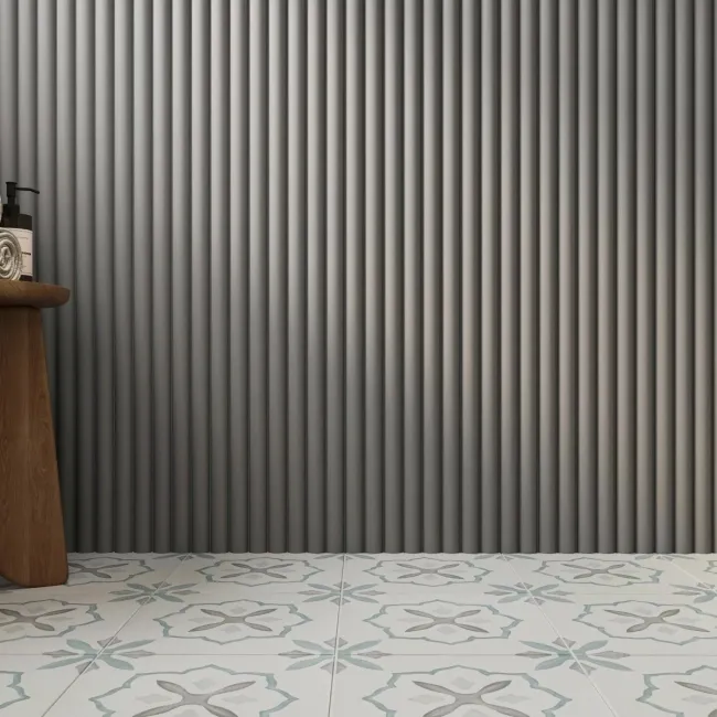 Trepanel Aqua 3D® Waterproof Grey Reeded Wall Panel 3 Pack (Covers 1.80 SQM)