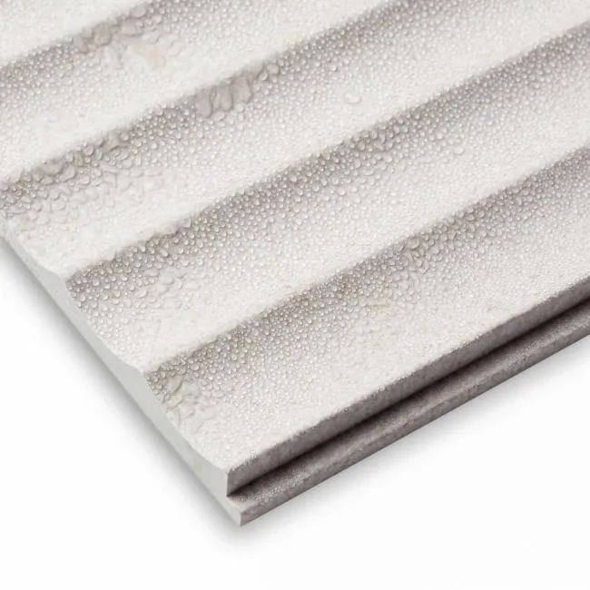 Trepanel Aqua 3D® Waterproof Ivory Stone Effect Fluted Wall Panel 3 Pack (Covers 1.80 SQM)
