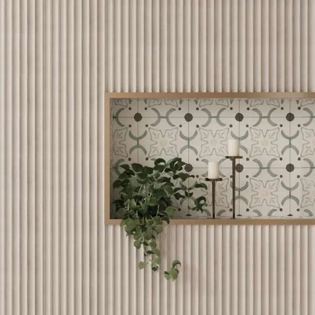 Trepanel Aqua 3D® Waterproof Ivory Stone Effect Fluted Wall Panel 3 Pack (Covers 1.80 SQM)