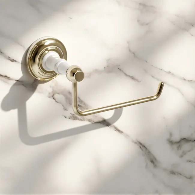 Avoca Traditional English Gold Toilet Roll Holder