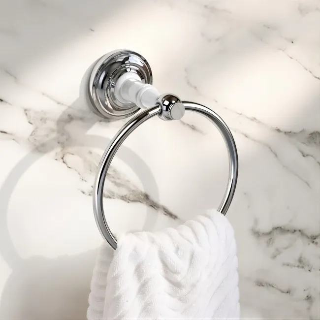 Avoca Traditional Chrome Towel Ring