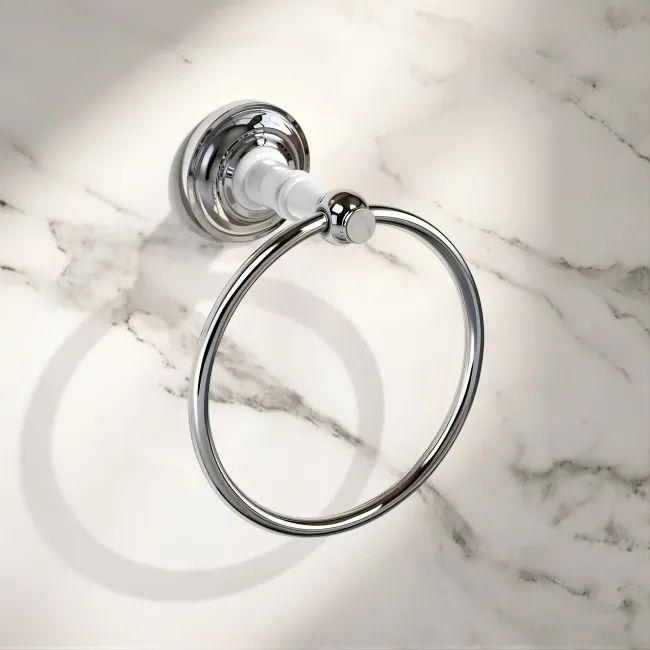 Avoca Traditional Chrome Towel Ring